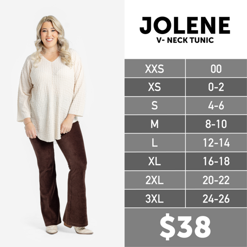 Jolene Size Chart